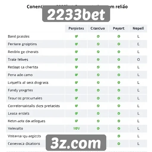 Comparativo entre 2233bet e concorrentes
